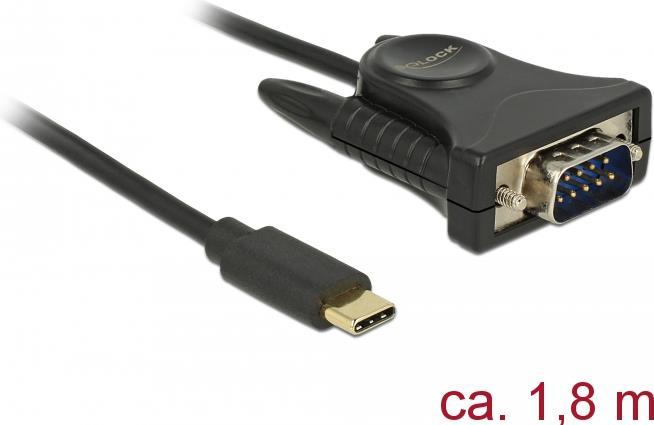 Produktbild Delock Adapter USB-C>1x Seriell DB9 RS-232 (1.80 m)
