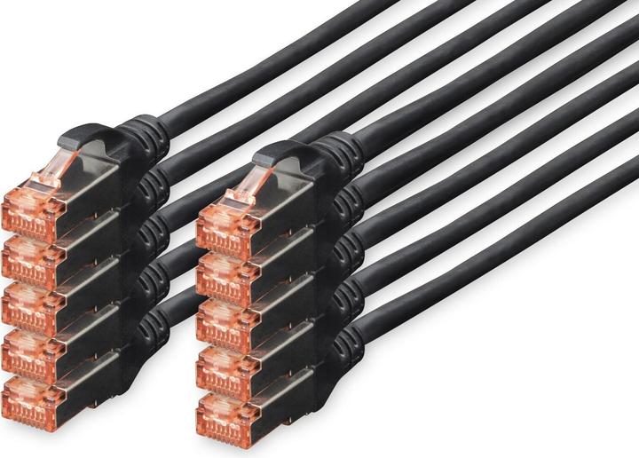 Produktbild Digitus CAT6 S-FTP Patchk.,0,5m, SW (S/FTP, CAT6, 0.50 m)
