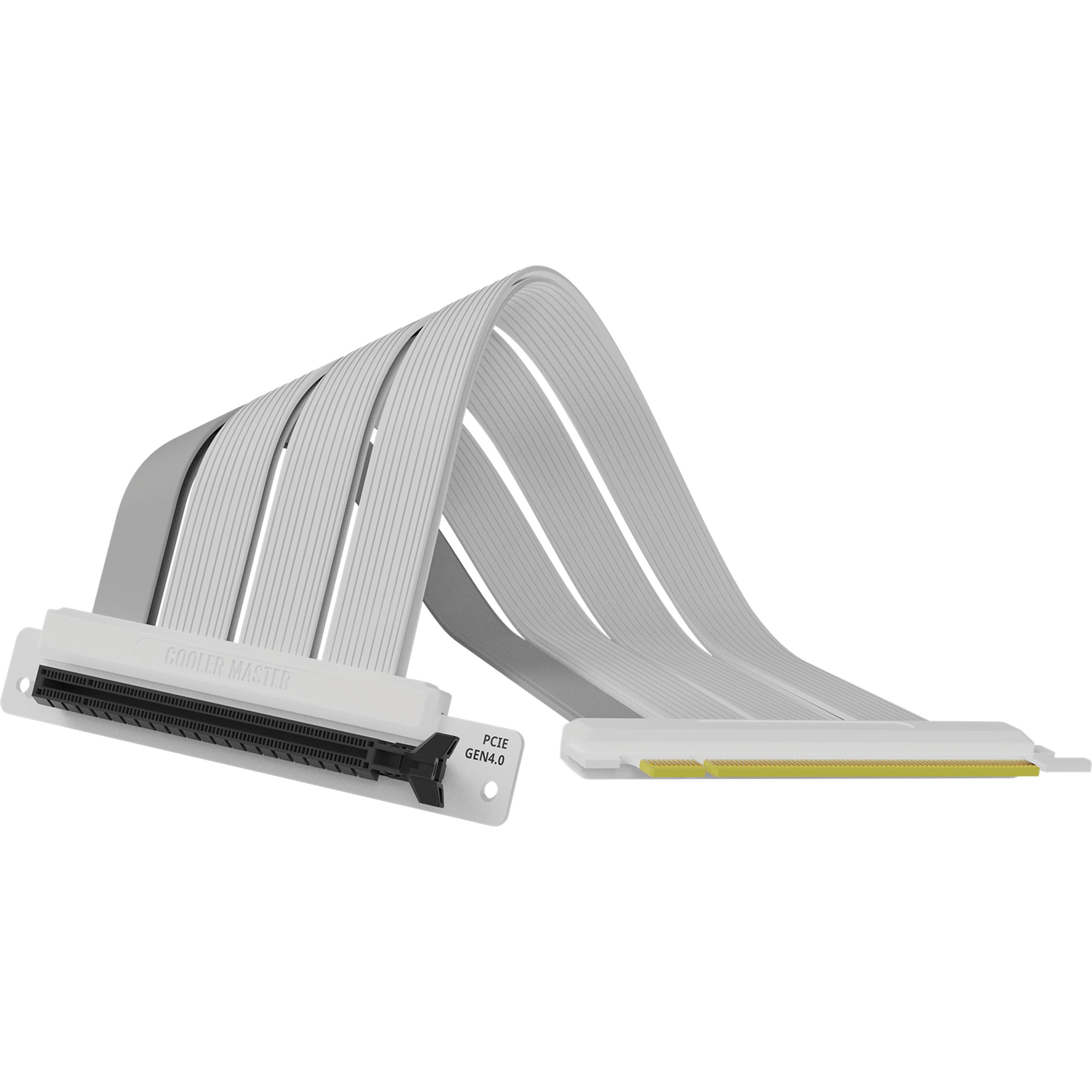 Cooler Master Riser Cable PCI-E 4.0 x16 300mm weiss, Interne Kabel (PC)