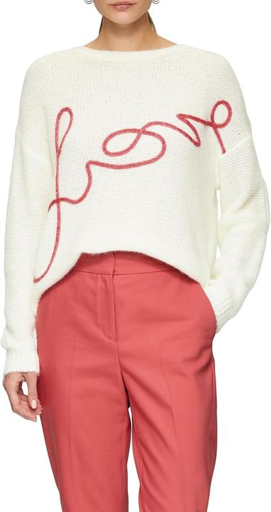 Produktbild s.Oliver Strickpullover Locker gestrickter Pullover aus Alpakamix mit Love-Schriftzug (S)