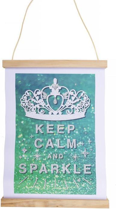 Produktbild Craft Buddy Keep Calm & Sparkle, 20x30cm Mini Crystal Art Scroll Kit