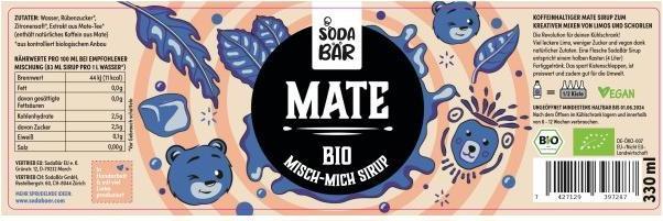 Produktbild SodaBär Bio-Sirup Mate (1 x 33 cl)