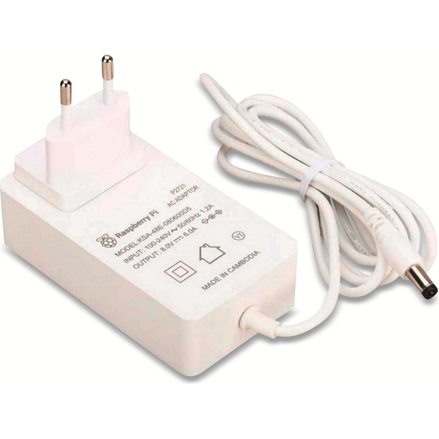 Berrybase 48W Netzteil für Raspberry Pi Build HAT, EU, weiss, Entwicklungsboard Zubehör, Weiss