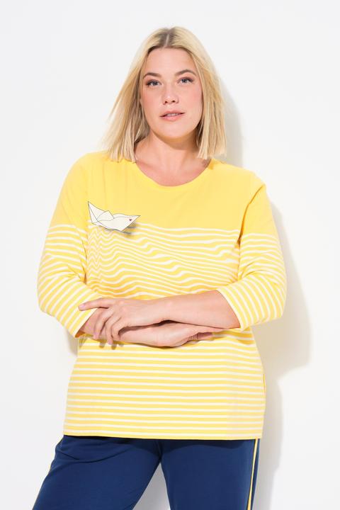 Produktbild Ulla Popken Shirt, Ringel, Papierboot, U-Boot-Ausschnitt, 3/4-Arm (46, 48)