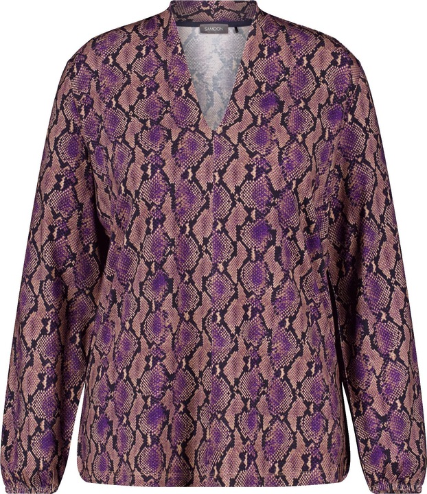 Produktbild Samoon Langarmshirt mit farbigem Schlangenprint T-Shirt Langarm Rundhals - 64440 (48)