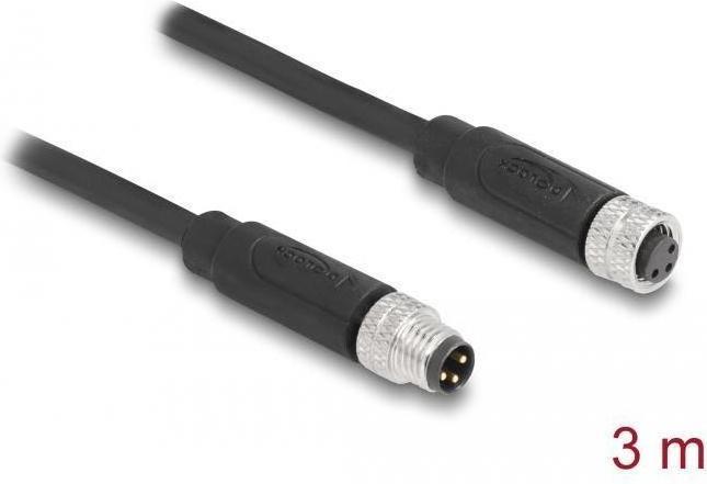 Actual product image Delock M8 3 pin cable St to Bu A-coded 3m (STP, 3 m)