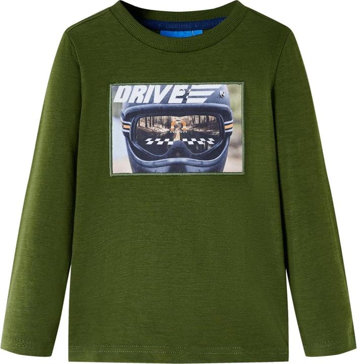 Immagine prodotto VidaXL Camicia da bambino a maniche lunghe color kaki scuro 140,Materiale: 100 (140)