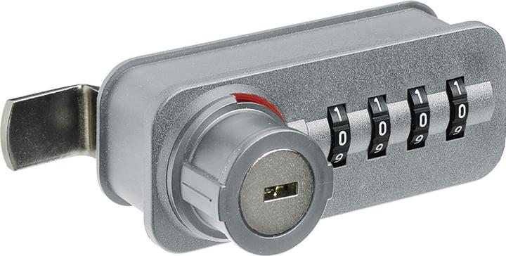 Hettich Zahlenschloss mit Riegel | rechts | Freecode | Kunststoff/Stahl verchromt