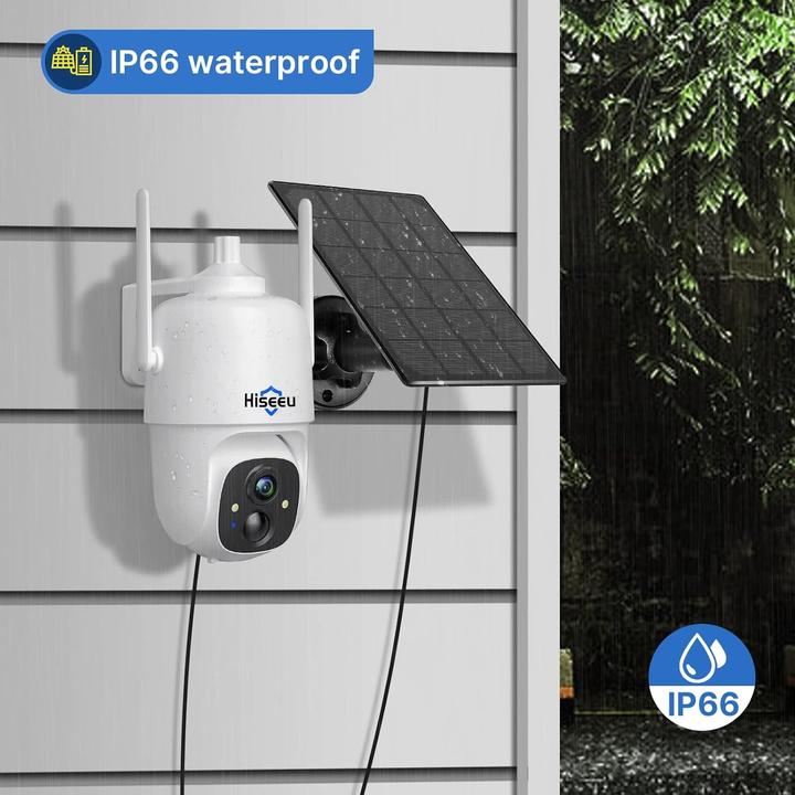 Actual product image Hiseeu 3G 4G LTE Solar Powered Outdoor Security Camera (2560 x 1440 Pixels)