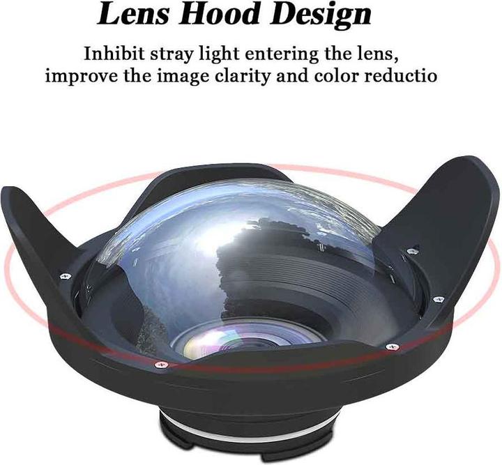 Actual product image Seafrogs WA005-C-GL WA005-A Series 6 inch Dome Port 40M/130FT (Plastic Tube, Glass Dome)