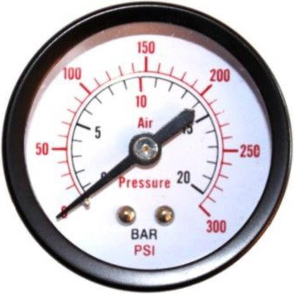 Aerotec, Zubehör Druckluftwerkzeug, Manometer 16 bar Zoll AG Pressure Druckskala