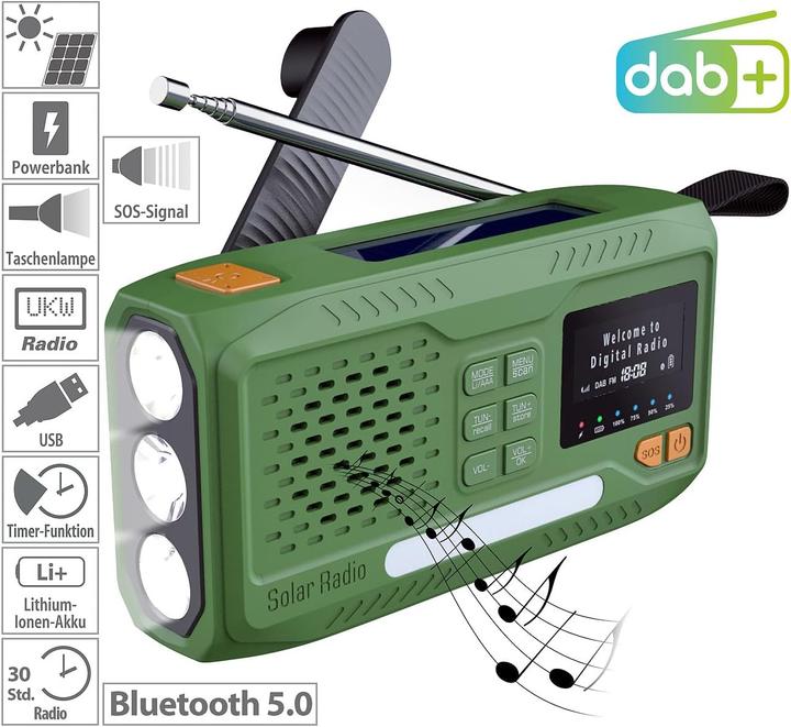 Image du produit Infactory Notfallradio SOL-1550 (DAB+ DAB, FM, Bluetooth)