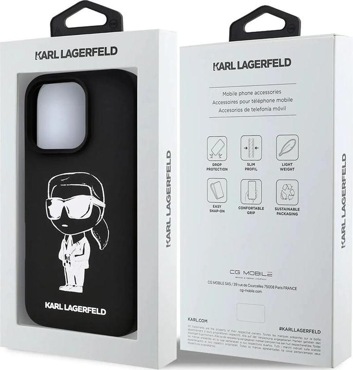 Actual product image Karl Lagerfeld Silicone Hard Case with ikonik Graffiti Logo (Apple iPhone 16 Pro Max)