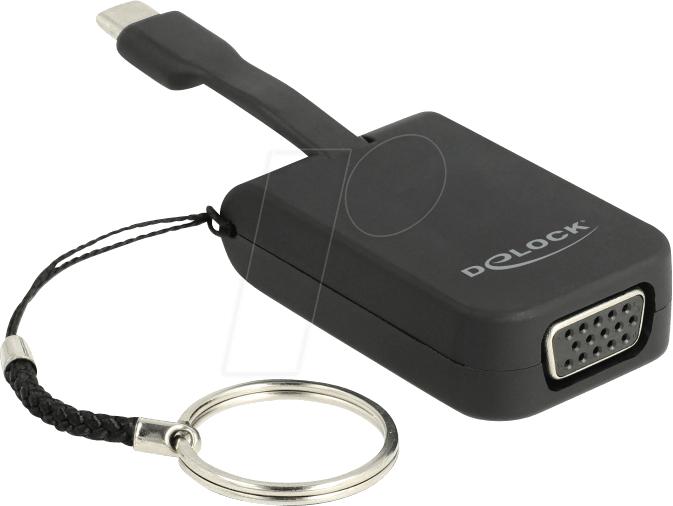 Produktbild Delock Monitoradapter USB Typ-C zu VGA, DP Alt (VGA, 3 cm)
