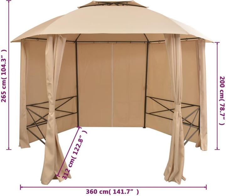 Produktbild vidaXL Gartenzelt (360 cm, 312 cm)