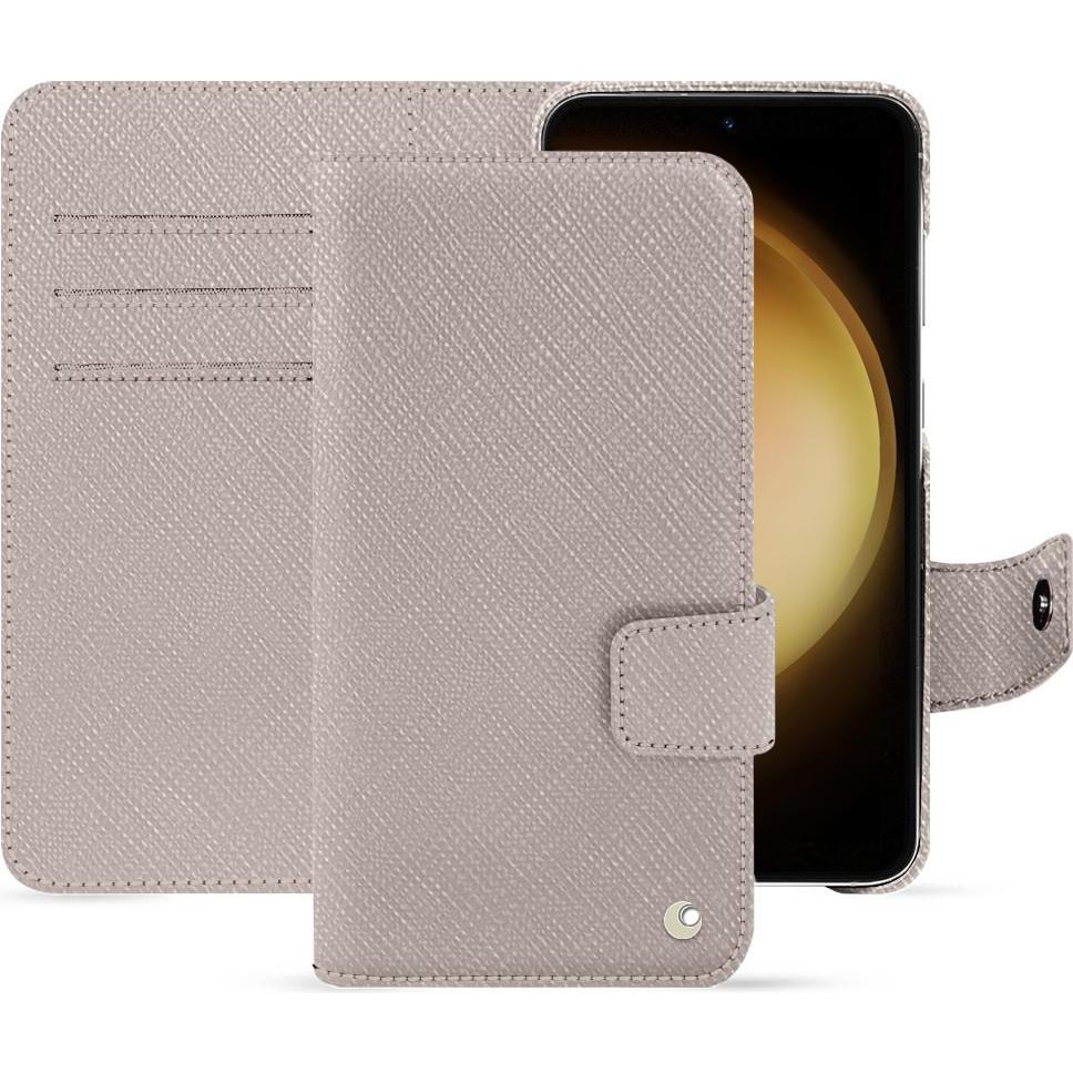 Noreve Lederschutzhülle Samsung Galaxy S23+ (Samsung Galaxy S23+), Smartphone Hülle, Beige