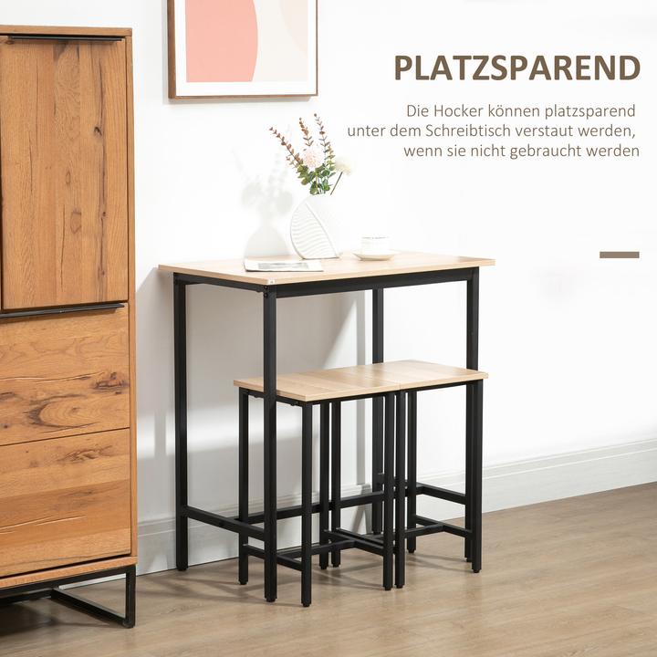 Actual product image Homcom Dining set with 2 stools (Wood)