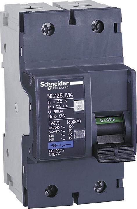 Produktbild Schneider Electric Leistungsschalter NG125LMA, 2P, 25A, MA 18873