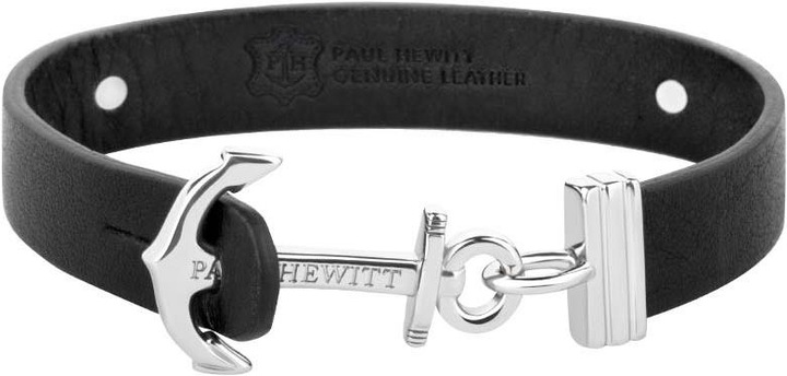 Produktbild Paul Hewitt Armband Signum Collection Edelstahl Schwarz (21 cm, Edelstahl, Leder)