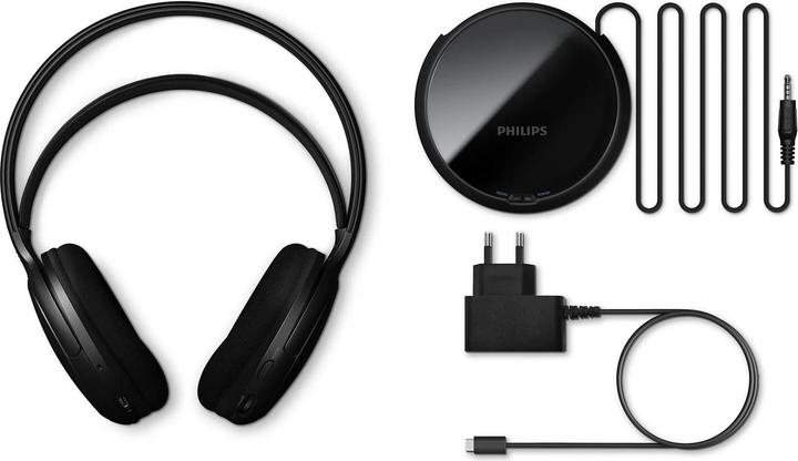 Produktbild Philips TV-Kopfhörer SHC5200M2/12 Schwarz (Keine Geräuschunterdrückung, 30 h, Kabellos)