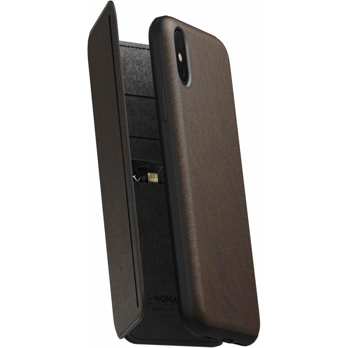 Thumbnail - Nomad Tri-Folio Leather Rustico Brown (Apple iPhone X), Smartphone Hülle, Braun