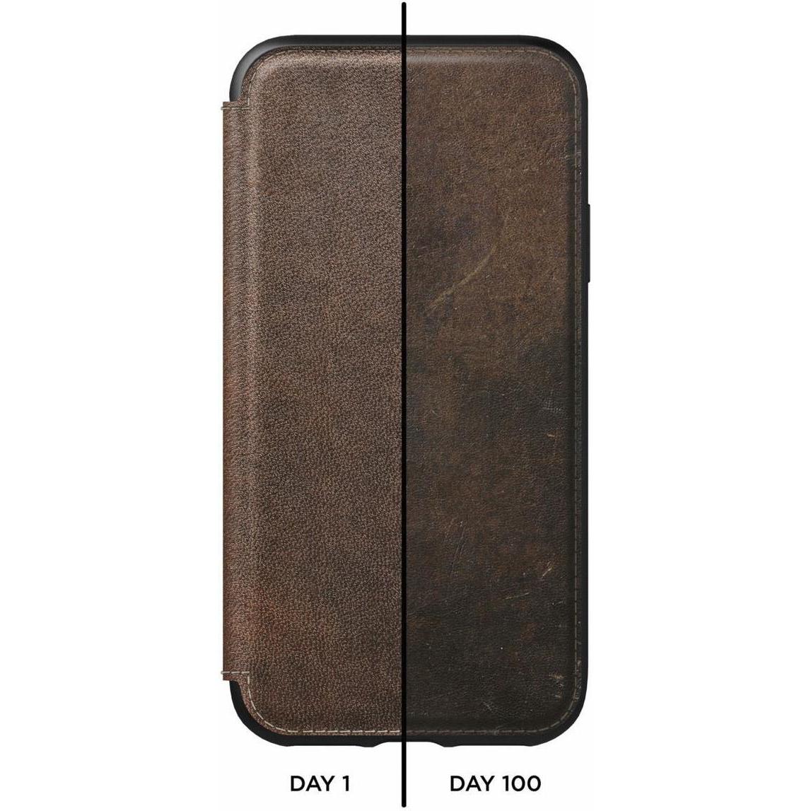 Thumbnail - Nomad Tri-Folio Leather Rustico Brown (Apple iPhone X), Smartphone Hülle, Braun
