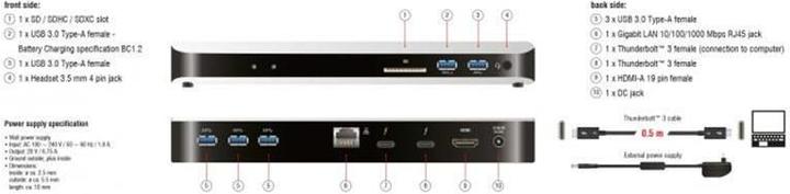 Produktbild Delock Thunderbolt 3 Dockingstation 5K (Thunderbolt, 1 Ports)