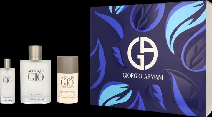 Produktbild Giorgio Armani Acqua di Giò Homme Set Eau de Toilette 100ml + Deostick 75ml + Reisegrösse 15ml (Parfum set)