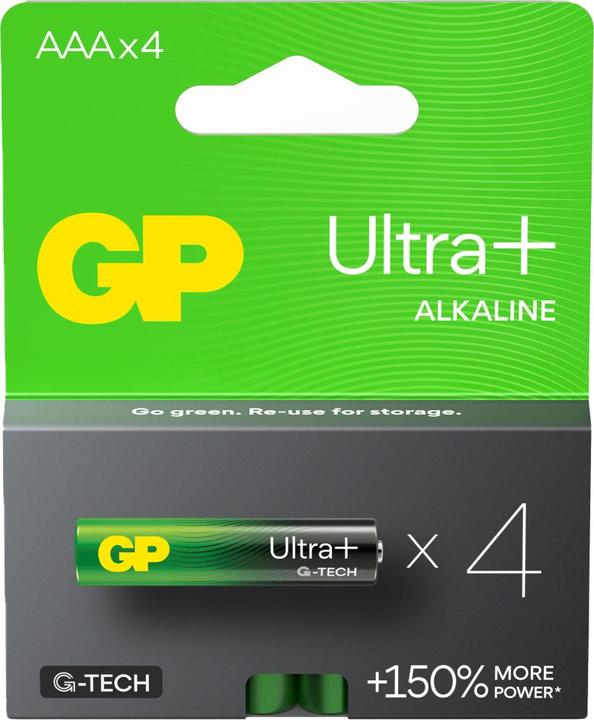 Produktbild GP Batteries Ultra Plus Alkaline Batterie AAA Micro 1,5V 4er Blister (4 Stk., AAA)