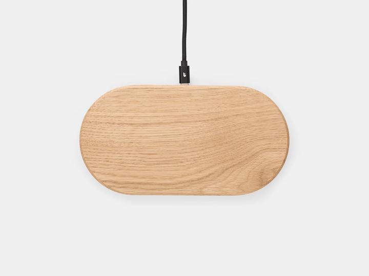 Produktbild Oakywood Dual Slim Charging Pad Duales kabelloses Handy-Ladegerät - Eiche / EU (Adapter type C) - Oa