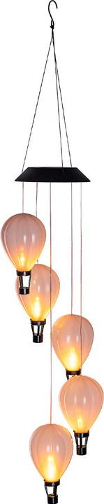 HI LED Solar Windspiel mit 5 leuchtenden Ballons