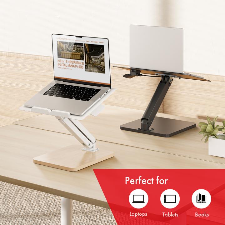 Produktbild Maclean desk stand for monitor or laptop gas spring for standing and sitting work black MC-493