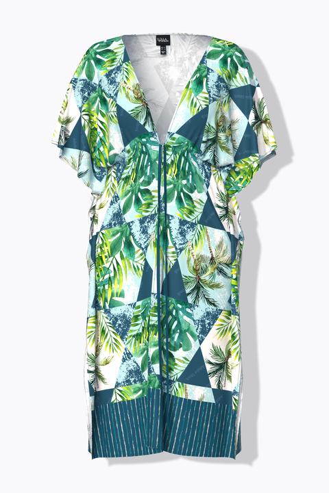 Actual product image Ulla Popken Patchwork Palm Tree Print Kaftan (58, 60, 62)