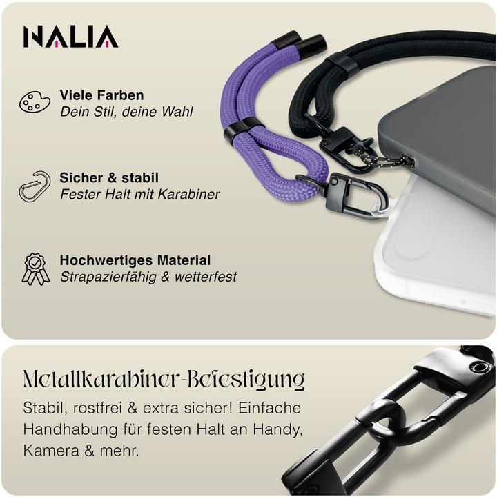 Produktbild Nalia Wristy Lanyard Handykette – Universal Trageband für Smartphones – Verstellbar, Soft & Elastisch