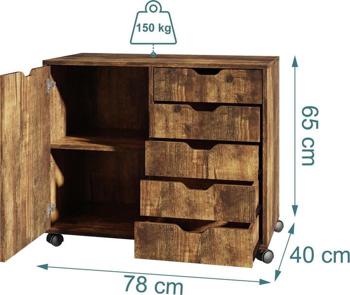 Produktbild Relaxdays Rollcontainer (40 x 40 x 65 cm)