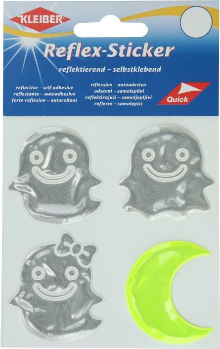 Actual product image Kleiber Reflective sticker "Ghost & moon", silver/yellow (4 Sticker)