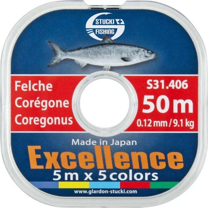 Produktbild Stucki Thun Felchenschnur Coregone 50 m, 0.12 mm, Farbe alle 5 m wechselnd (9.10 kg, 0.12 mm)