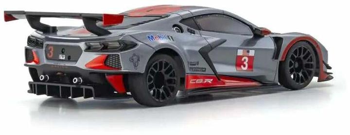 Actual product image Kyosho Mini-Z MR-03 Corvette C8-R 1:28, Gun Metal/Red, ARTR (ARR Almost Ready to Run)