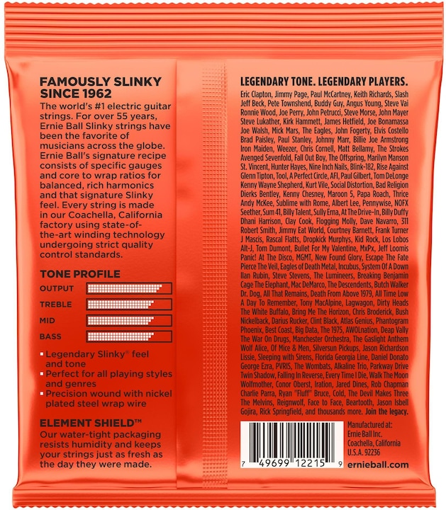 Image du produit Ernie Ball Maigrichon en haut, lourd en bas, Slinky (6 x, Guitare électrique, 0.05")