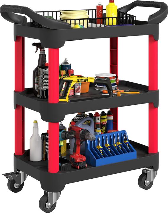 Image du produit Homcom Werkstattwagen Kunststoff Schwarz+Rot