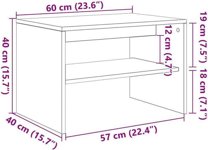 Produktbild vidaXL TV-Schrank (60 x 40 x 40 cm)