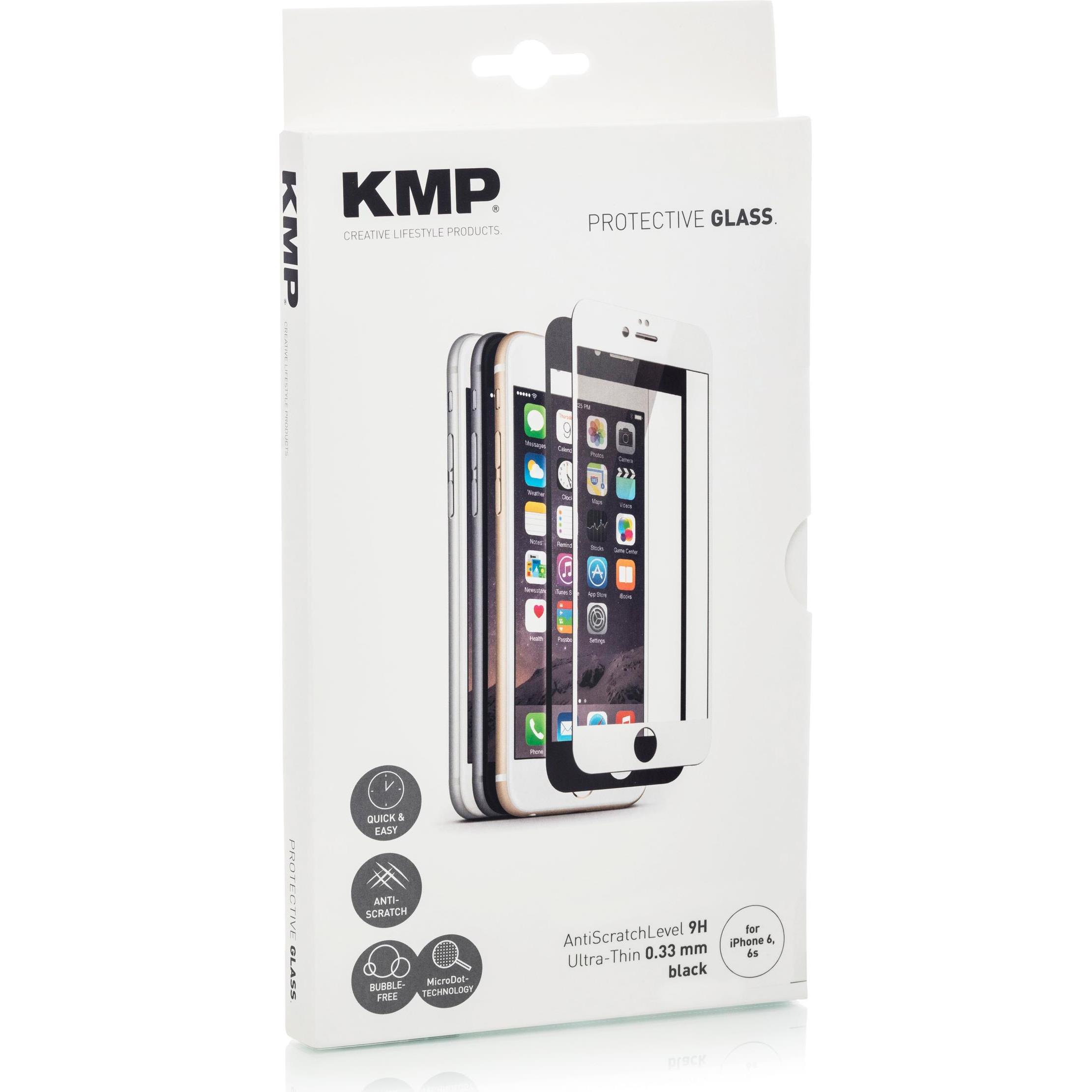 Thumbnail - KMP Protective Glass (1 Stück, Apple iPhone 6), Smartphone Schutzfolie, Schwarz