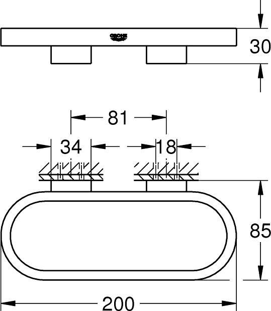 Actual product image Grohe Towel ring Selection hard graphite polished 4103A00
