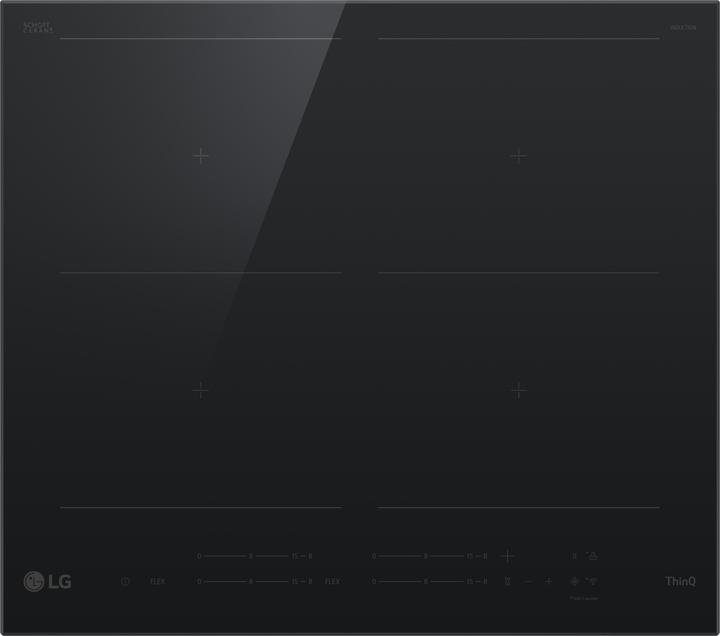 LG CBIZ2437B Piano cottura induzione 60cm, 7,4kW con limitatore, 4 zone, 2 flex, Wi-Fi (59 cm, Piano cottura a induzione)