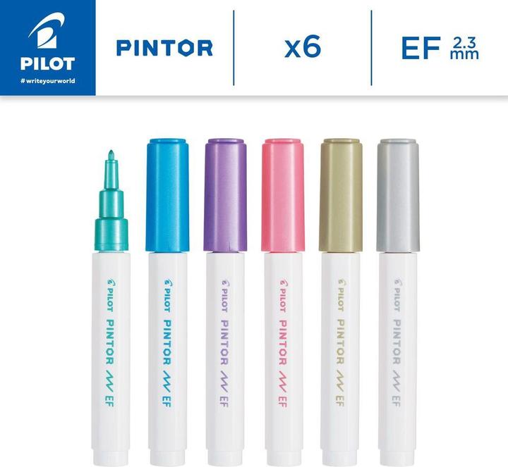Actual product image Pilot Pintor Extra Fine Set à 6 Metallic (6x)