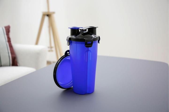Produktbild Kerbl Futter- und Wasserbehälter 2x350ml, inkl. Reisenapf, blau (35 cl)