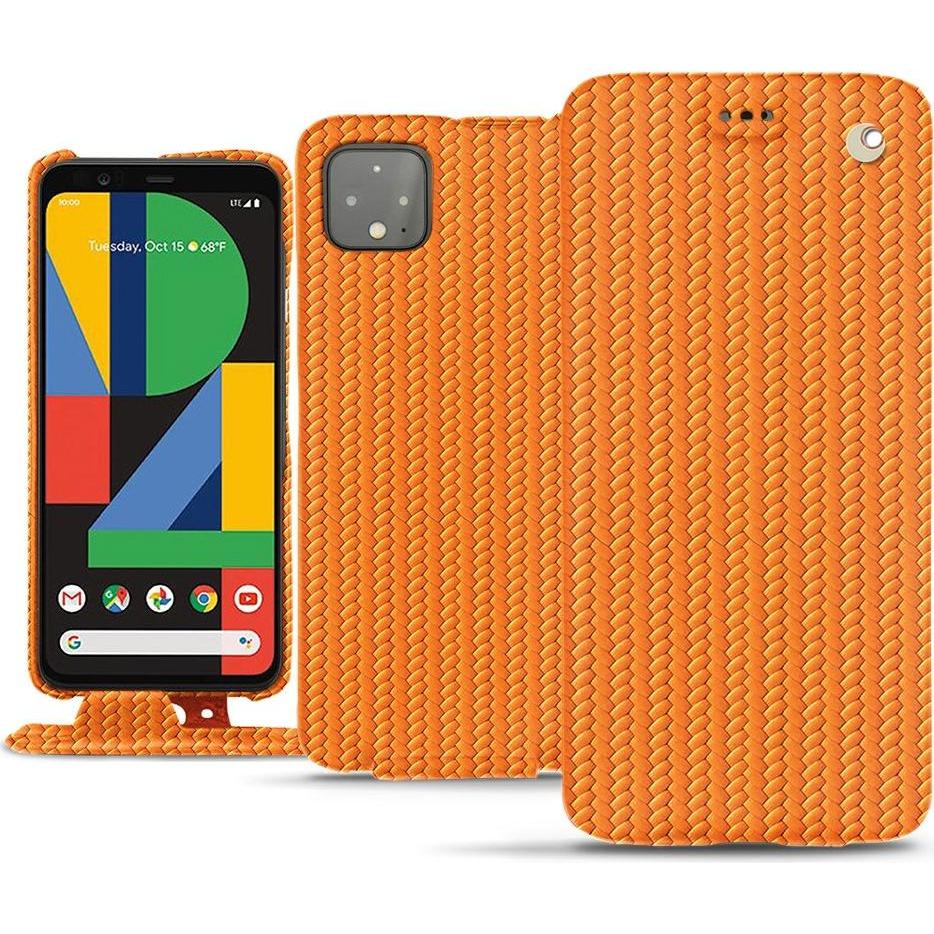Noreve Lederschutzhülle vertikal (Google Pixel 4), Smartphone Hülle, Orange