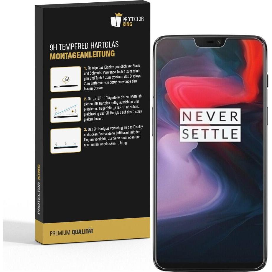 Thumbnail - Protectorking 6x echtes Tempered 9H Panzerhartglas 3D KLAR (6 Stück, OnePlus 6), Smartphone Schutzfolie