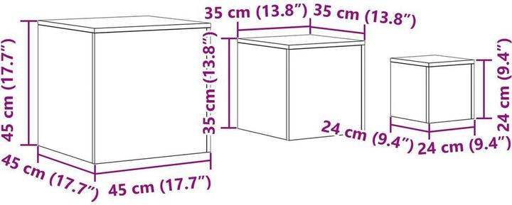 Image du produit vidaXL Nesting-Tisch fürs Wohnzimmer