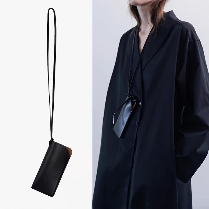 Immagine prodotto Only-Bags.Store Custodia per occhiali in pelle PU, porta occhiali da sole regolabile con laccetto da collo